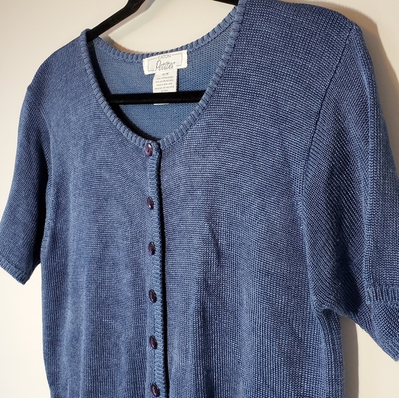 Vintage Eatons knitted Cropped button down - Picture 2 of 4